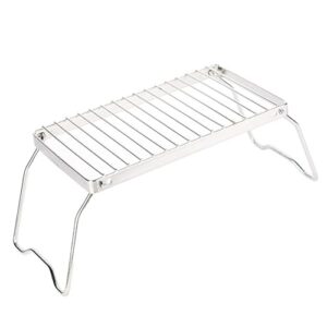 Tragbarer Edelstahl-Camping-Grill mit verstellbarer Höhe für Rucksacktouren, Wandern und Picknicks
