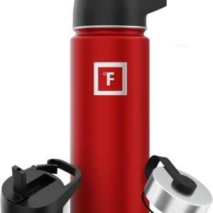 Robuste Edelstahl-Trinkflasche mit verschiedenen Deckeln, doppelwandiger Isolierung und BPA-freier Oberfläche. Geeignet für Sportler, Gym-Enthusiasten, Reisen oder Alltagsgebrauch.