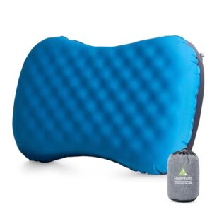 Aufblasbares Reisekissen mit ergonomischem Design, ideal für Outdoor-Abenteuer, Camping und Reisen - blau