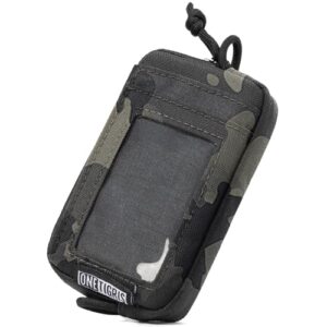 Geldbörse aus Nylon mit Reißverschluss, taktisches Portemonnaie für Männer und Frauen, Kartenhalter, Kleingeldfach und Slim Wallet in Camouflage-Design schwarz