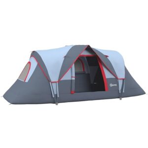 Campingzelt für Familien mit Eingang und Fenster, stabil wasserdicht, perfekt für 5-6 Personen, inklusive Packtasche und Heringe und Seile