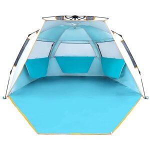 Einfaches Strandzelt mit UV-Schutz und Quick-Up-System für 3-4 Personen, geeignet für Familie, Camping, Garten und Strand