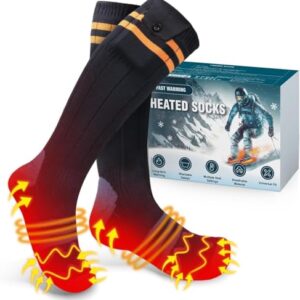 Beheizbare Socken mit 4 Temperaturen, ideal für Skifahren, Radfahren, Angeln und Camping