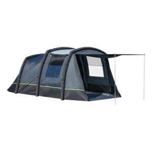 Campout Aufblasbares Tunnelzelt, Familienzelt für 4 Personen, Abgedunkelte Schlafkabinen, TPU-Schläuche, Wasserdichtes Zelt, Belüftungsöffnungen, 2 Schlafkabinen, inklusive P