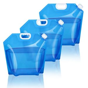 Faltbarer Wasserkanister, 3 x 10 Liter, Blau, ideal für Outdoor-Aktivitäten, Wasserbeutel Notfall, Wasserkanister