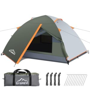 Gysrevi Camping Zelt Wurfzelt Zelt 2 Personen Kuppelzelte Wasserdicht Winddicht Dome Tent Ultraleicht Zelt für Camping Outdoor Trekking, robuste Konstruktion und wasserdichtes Material, ideal für Paare oder Familien