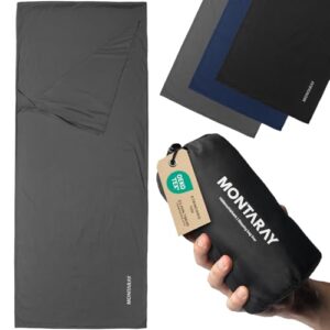 Hüttenschlafsack mit Mikrofaser-Doppel-Lagig, atmungsaktiv, weich und hautfreundlich für Reisen und Hütten
