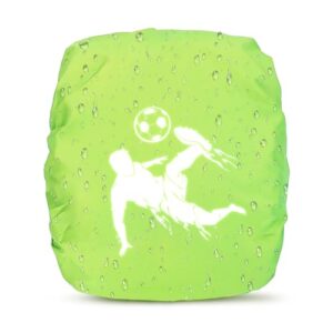 Regenschutz für Schultasche, wasserdicht und staubdicht, reflektierende Streifen, elastische Gummi-Bänder, kompatibel mit verschiedenen Marken und Modellen, geeignet für Outdoor-Aktivitäten.