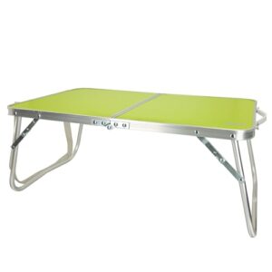 Klappbarer Strandtisch, Niedriger Strandtisch, 60x40x25 cm, grün, Metallgestell, Holztischplatte, kleiner klappbarer Campingtisch, Sicherheitsverschluss, Aktive Camping