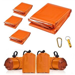 Notfalldecken für Wanderungen, Outdoor-Aktivitäten und Überlebensszenarien - 4 Stück extra große Thermo-Mylar-Folie - Warmhülle für Wanderer, Outdoor-Einsteiger und Überlebende