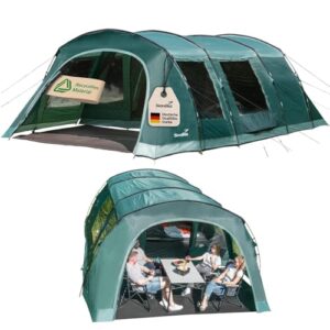 Campingzelt für 6 Personen mit wasserdichter Ausstattung, dunkler Schlafkabine und großem Vorraum, ideal für Outdoor-Aktivitäten wie Camping oder Festivals