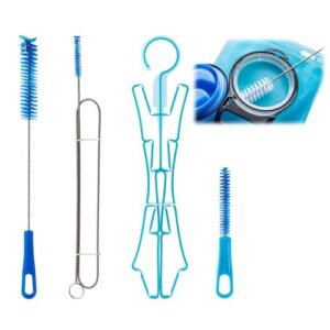 Trinkrucksäcke Reinigungsset, effektives 4-in-1-Reinigungsset für Trinkblasen, Bürsten und Wäscheständer aus lebensmittelechtem Edelstahl