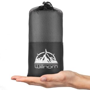 WILLNORN 2in1 Hüttenschlafsack aus Mikrofaser, Leichter Komfort und XL Reisedecke in Einem für Hostels