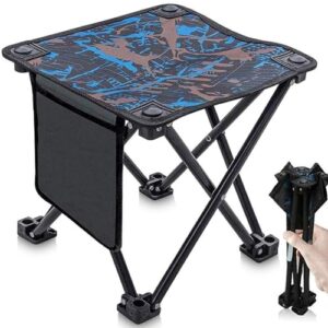 Xndryan Camping Hocker Faltbar, Klapphocker Angelhocker Faltbarer Campingstuhl Outdoor Hocker Klappbar Campinghocker Klein Ultraleicht Falthocker für Camping, Konzerte, Angeln, Wandern