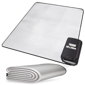 YUJUVI Alu Isomatte 100x200cm - Schlafmatte für Camping, Isoliermatte und Zeltmatte aus Aluminiumfolie und EPE-Füllung