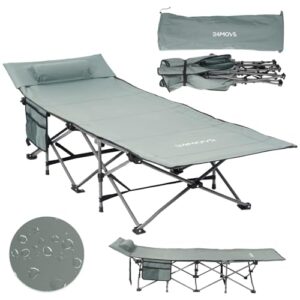 Feldbett Campingbett faltbar bis 150 kg In-und Outdoor Camping, tragbar mit Tasche, grau