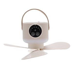 Camping-Lüfter mit LED-Laterne, 3600-mAh-Batterie, USB-wiederaufladbarer Deckenventilator in Aromatherapie Box für Zelt, Camping und Outdoor-Aktivitäten
