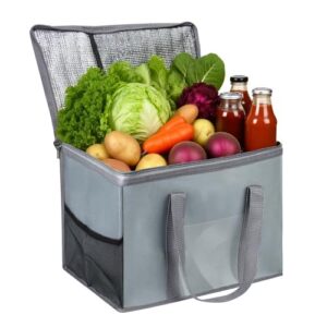 CIGAA Kühltasche 40L, wiederverwendbare Kültasch Faltbar, Groß Picknicktasche, Dauerhaft Isoliertasche, Thermotasche für Camping BBQ Reisen Auto Lebensmitteltransport