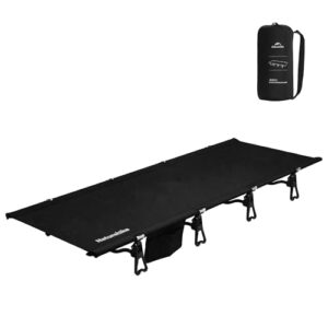 Ultraleichtes Campingbett mit Transporttasche, ideal für Outdoor-Aktivitäten wie Zelten und Wandern