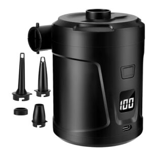 Elektrische Luftpumpe mit 5200mAh Wiederaufladbare Akku, Schnell Inflator für Camping, Schlauchboot, Luftmatratze und Planschbecken