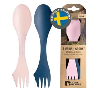 3-in-1 Campingbesteck mit Löffel, Gabel und Messer - BPA-frei & bio-basierter Kunststoff