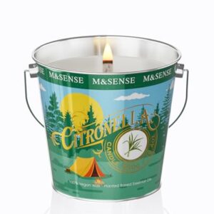 Natürliche Duftkerze für draußen mit Citronella, Verbena & Rose, Sojawachs, 110h Brenndauer, Sommer Kerze für Garten Grill Terrasse