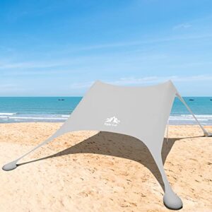 Beach umbrella mit UV-Schutz und Sandsack für Strand, Picknick, Angeln und Camping