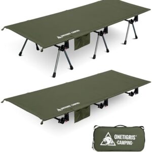 Klappbares Camping-Bett, Outdoor-Bett, Feldbett, Tisch für Zelt, Garten, Büro, Ranger Grün