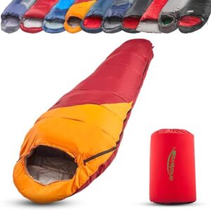 Anaterra Schlafsack - Winterschlafsack, Sommerschlafsack, Campingschlafsack - Hochwertiger Polyester, Wasser- und reißfest - Ideal für alle Jahreszeiten, Camping, Outdoor-Aktivitäten