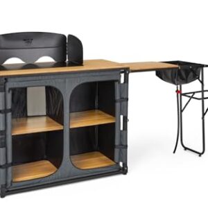 Klappbare Campingküche Reiseküche Campingschrank mit Spülbecken und Windschutz für Outdoor-Kochen