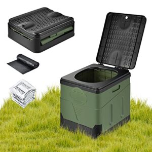 portable camping toilette mit 12 beuteln und stabilisierung für outdoor camping festival stau zelten