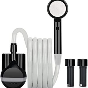 Campingdusche mit Pumpe und 2 wiederaufladbaren Akkus für Outdoor-Dusch-Erfahrungen im Garten, Strand oder beim Camping
