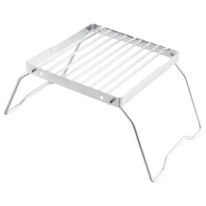 Campinggrillrost, Tragbarer Lagerfeuergrill Outdoor Grillgitter, Brenner Ständer Barbecue Grill Edelstahl, Faltbarer Lagerfeuer Grill für Backpacking, Grillen, Wandern, Picknicks, Angeln