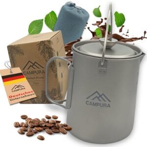 Campura Titan French Press Topf 750ml - Ultraleicht & Robust - Präzisionsfilter, Kompakt & Hitzebeständig - Camping Kaffeekocher für Bushcraft, Trekking & Outdoor
