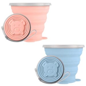 Faltbarer Reisebecher aus Silikon für Picknick und Outdoor-Aktivitäten. Kompaktes Design, leicht zu bedienen, ideal für Tragen in Tasche.