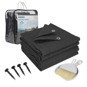 Vorzeltteppich mit Ösen für Outdoor-Aktivitäten wie Camping, Zelten oder als Terrassenmatte. Hochwertiges HDPE-Material, leicht zu falten und in Tragetasche aufbewahrt.