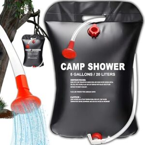 Campingdusche, Solardusche, 20 Liter Fassungsvermögen, Solarbetriebene Dusche für Outdoor und Garten