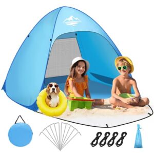 Strandzelt mit UV-Schutz, perfekt für 1-3 Personen oder 3-4 Personen. Automatisches Tragbares Strandzelt Wurfzelt für Familie Camping Garten Strand.