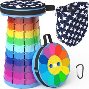 Unser Produkt - Der perfekte Hocker für alle Anlässe, ALEVMOOM Klapphocker, Teleskophocker mit Kissen Karabiner und Tragetasche, Einfach und Tragbar, Camping-Hocker, für Grill, Angeln, Wandern, Garten, Maximale Tragfähigkeit von 200kg