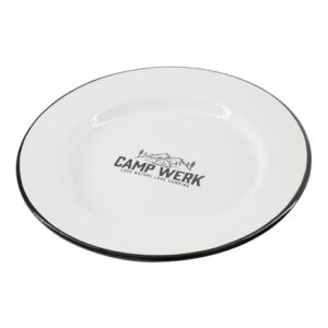 Robuster und langlebiger Campingteller aus Emaille mit feuerfestem Geschirr, ideal für Outdoor-Kochgeschirr und -speisen