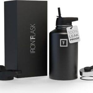 Edelstahl Trinkflasche mit Strohhalm, 650/950/1200/1800 ml, Kohlensäure geeignet, Auslaufsicher, Doppelwandig Isoliert, Thermosflasche BPA-Freie Wasserflasche Sport Gym Fitness Reisen Kinder