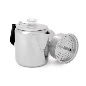 GSI Outdoors Glacier Kaffeekanne aus Edelstahl mit Silikongriff, Unisex, Kaffeezubereitung auf Herdplatte