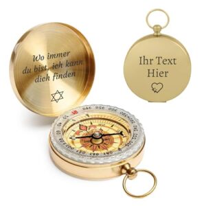 Personalisierter, wasserdichter Kompass mit Leuchtziffern für Männer und Frauen zum Wandern, Camping oder Jagen. Robuste Innenkonstruktion und Wasserdichtigkeit.