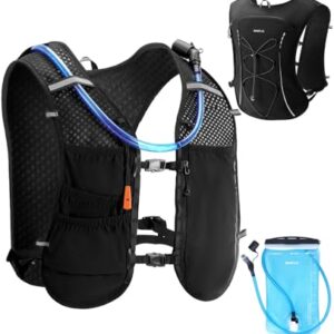 ECOHUB Laufweste für Damen & Herren, Verstellbare Laufweste mit 2L Trinkflasche und Reflektierendem Trinkrucksack. Ultraleicht und atmungsaktiv.