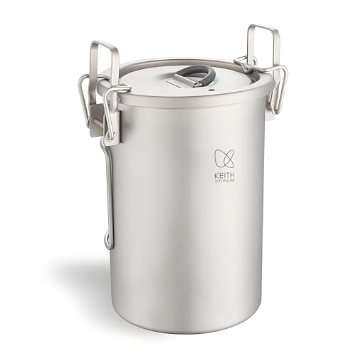 Multifunktionales Titan Kochgeschirr mit klappbarem Griff, ideal für Camping und Outdoor-Abenteuer