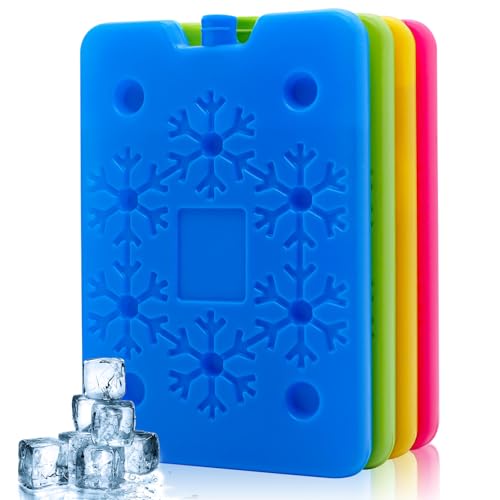 Kezidhp Kühlakkus für Kühlbox, 4 Stück 200 ml Kühlakku Groß, Cool Packs, Kühlakkus für Kühltasche, für Reisekühlschrank, Mittagessen, Strand, Camping, Picknick, Lebensmittelkonservierung