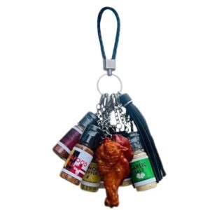 Mini-Gewürz-Schlüsselanhänger mit 10 kleinen Gewürzbeuteln, perfekt für Kochen, Alltag, Picknick und Camping.