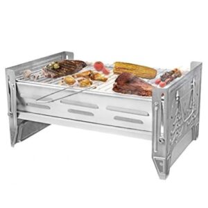 Portable Camping Grill Faltbarer Mobiler Mini Reisegrill VENTON Edelstahl mit abnehmbarem Grillrost und praktischer Portabilität für Outdoor-Kochen