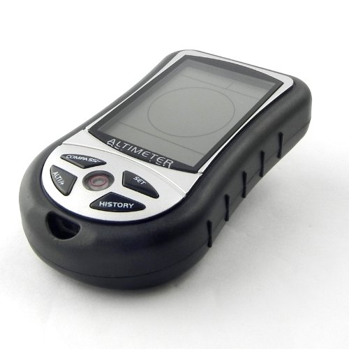Digitaler Kompass, Altimeter, Barometer und Thermometer in einem Gerät mit LCD-Display. Ideal für Outdoor-Aktivitäten wie Wandern, Camping oder Fahrradfahren.