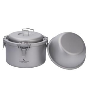 Ergonomischer und widerstandsfähiger Camping-Titan-Topf für Outdoor-Abenteuer, ideal für Reis, Nudeln, Suppen und Eintöpfe